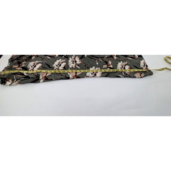 Nordstrom Rack Green Wide Leg Floral Ankle Pants Stretch Pockets XL 34"x24" - Picture 8 of 9